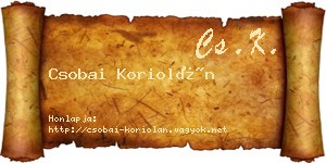 Csobai Koriolán névjegykártya